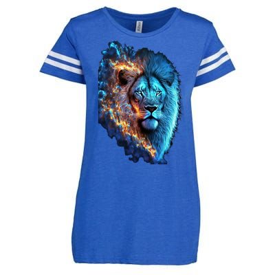 Lion On Fire Cool Graphic Enza Ladies Jersey Football T-Shirt