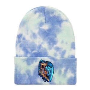 Lion On Fire Cool Graphic Tie Dye 12in Knit Beanie