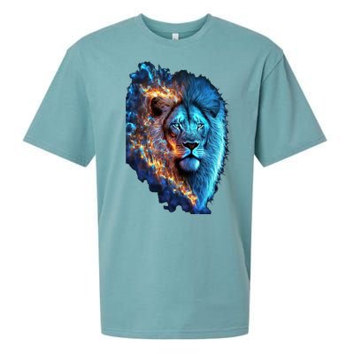 Lion On Fire Cool Graphic Sueded Cloud Jersey T-Shirt