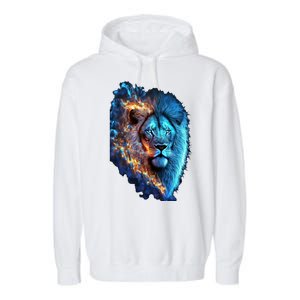 Lion On Fire Cool Graphic Garment-Dyed Fleece Hoodie