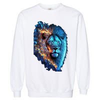 Lion On Fire Cool Graphic Garment-Dyed Sweatshirt