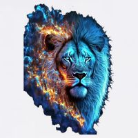 Lion On Fire Cool Graphic Garment-Dyed Sweatshirt