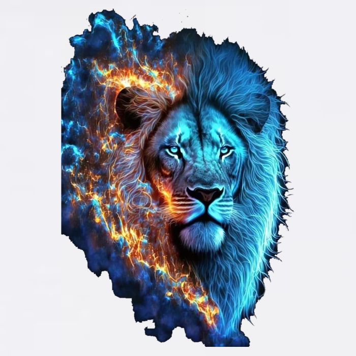 Lion On Fire Cool Graphic Garment-Dyed Sweatshirt
