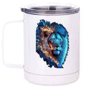 Lion On Fire Cool Graphic 12 oz Stainless Steel Tumbler Cup