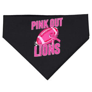 Lions Out Football Tackle Breast Cancer USA-Made Doggie Bandana