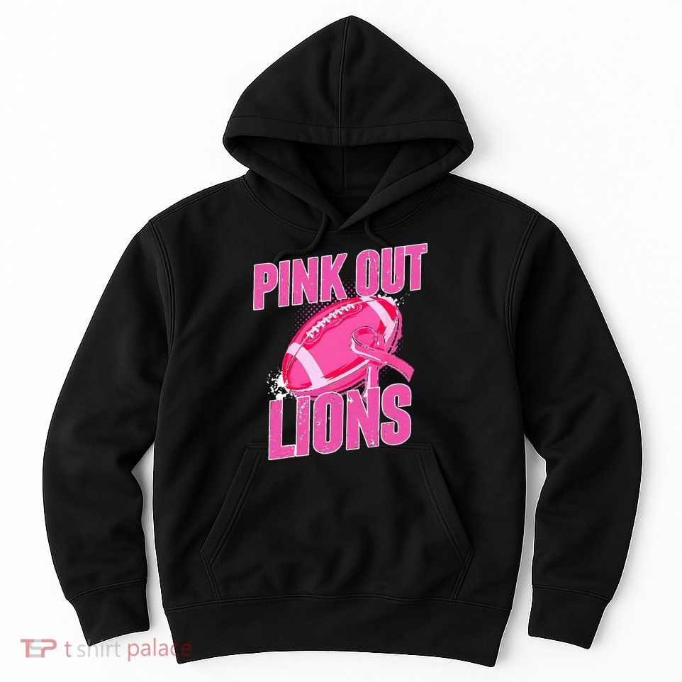 Lions Out Football Tackle Breast Cancer Hoodie