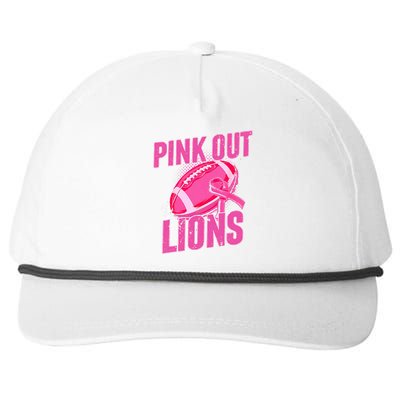 Lions Out Football Tackle Breast Cancer Snapback Five-Panel Rope Hat