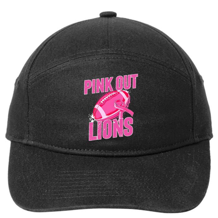 Lions Out Football Tackle Breast Cancer 7-Panel Snapback Hat