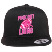 Lions Out Football Tackle Breast Cancer Flatbill Hat