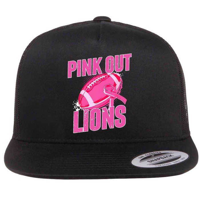 Lions Out Football Tackle Breast Cancer Flatbill Hat