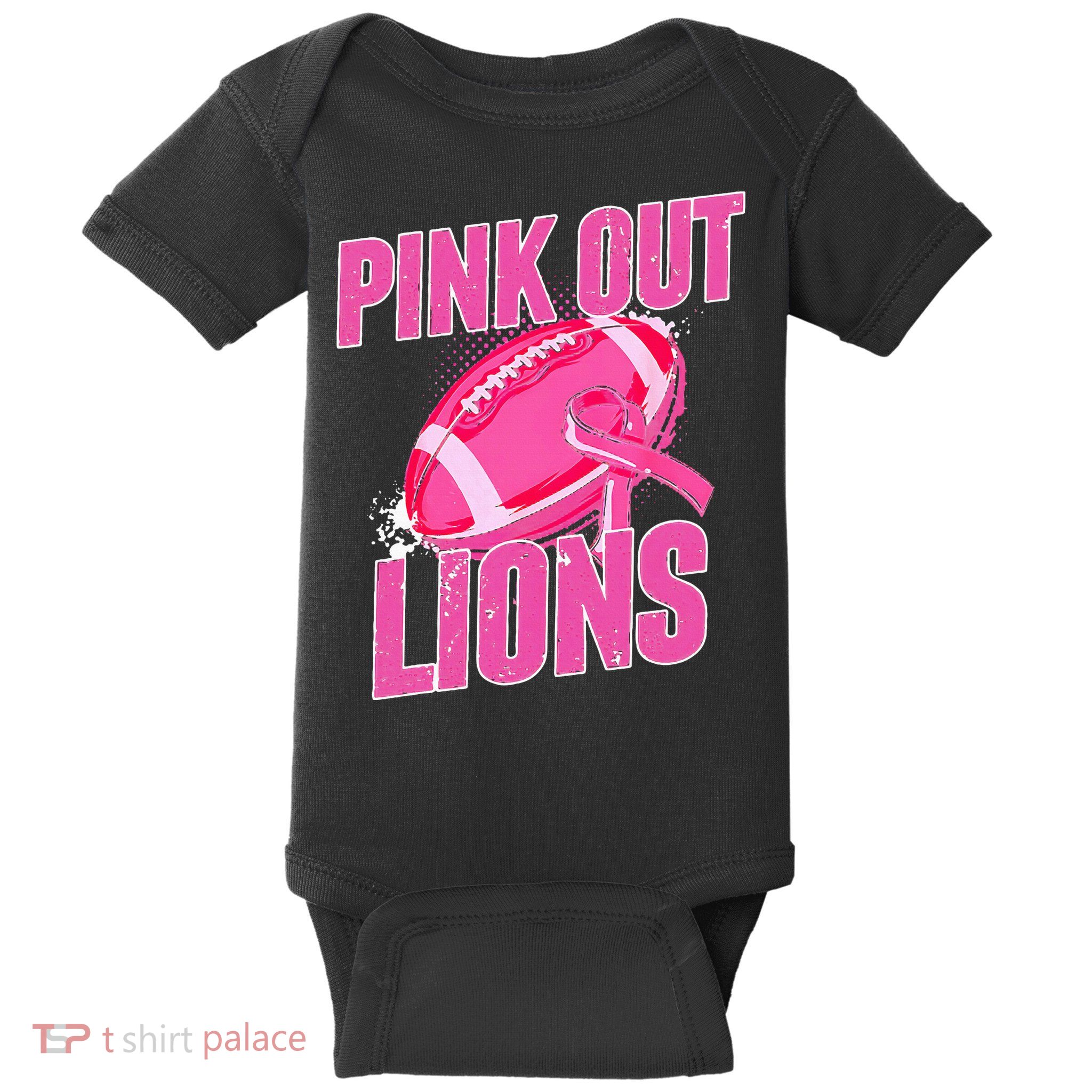 Lions Out Football Tackle Breast Cancer Baby Bodysuit