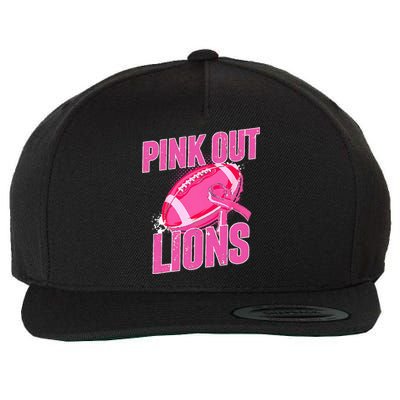 Lions Out Football Tackle Breast Cancer Wool Snapback Cap