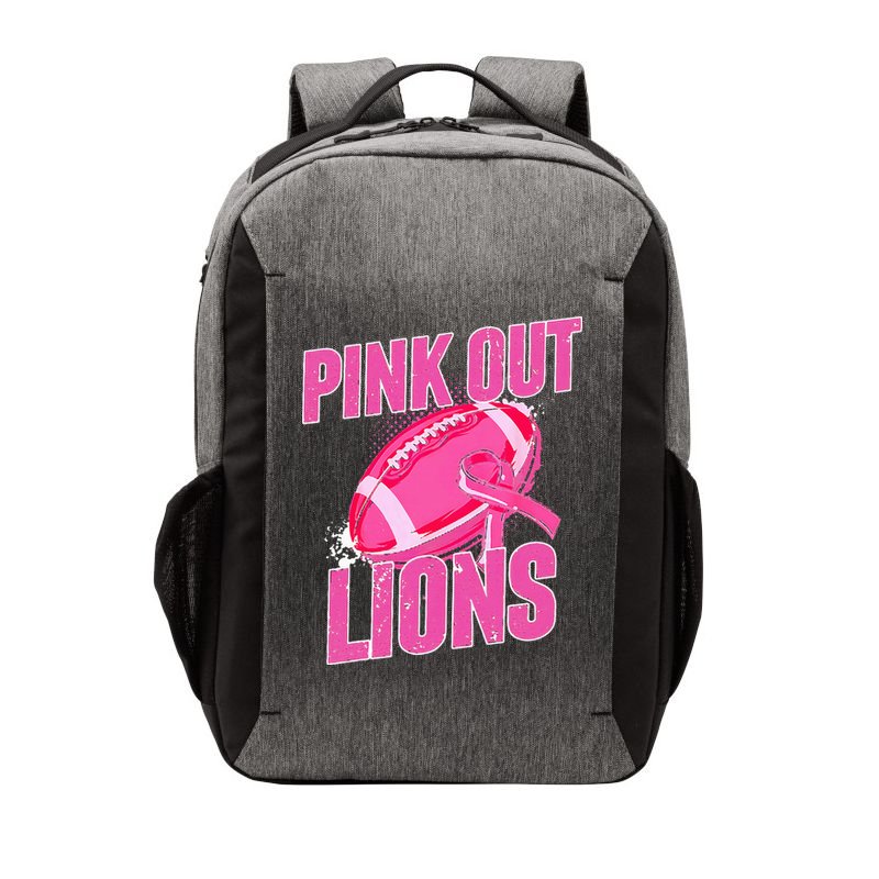 Lions Out Football Tackle Breast Cancer Vector Backpack