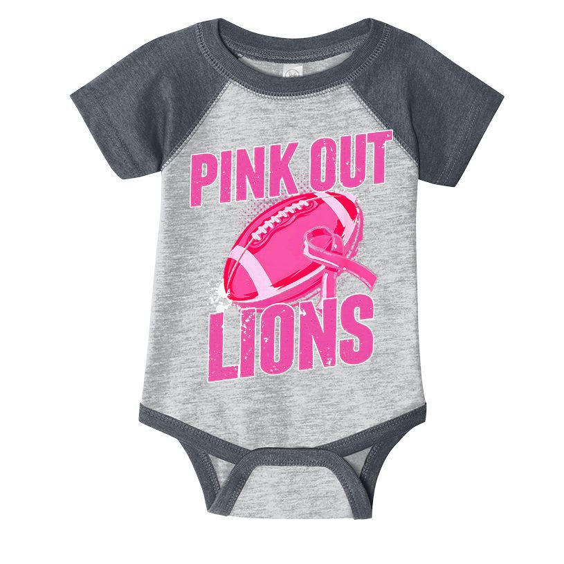 Lions Out Football Tackle Breast Cancer Infant Baby Jersey Bodysuit