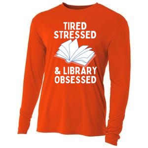 Library Obsessed Funny Library Librarian Gift Cooling Performance Long Sleeve Crew