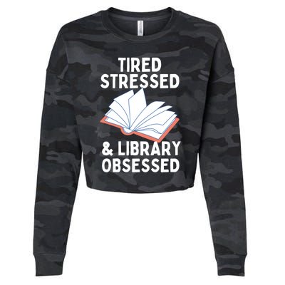 Library Obsessed Funny Library Librarian Gift Cropped Pullover Crew