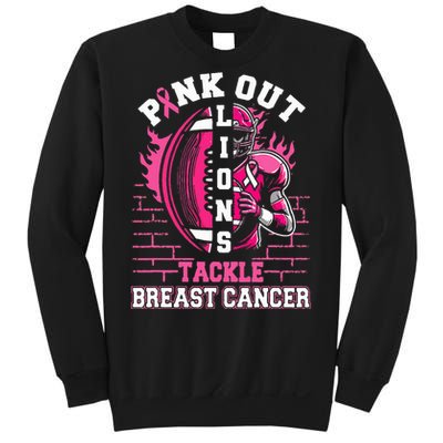 Lions Out Football Tackle Breast Cancer Sweatshirt