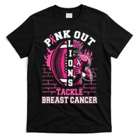 Lions Out Football Tackle Breast Cancer T-Shirt