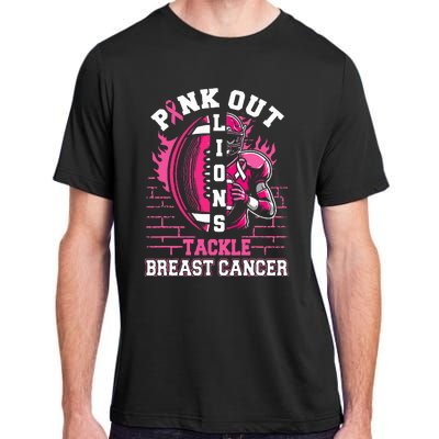 Lions Out Football Tackle Breast Cancer Adult ChromaSoft Performance T-Shirt