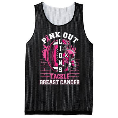 Lions Out Football Tackle Breast Cancer Mesh Reversible Basketball Jersey Tank