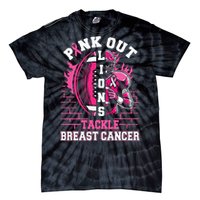 Lions Out Football Tackle Breast Cancer Tie-Dye T-Shirt