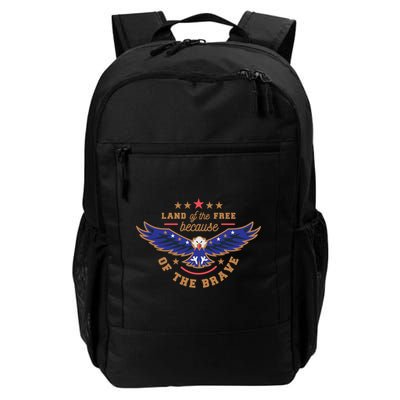 Land Of Free Because Of The Brave Usa Eagle Gift Backpack