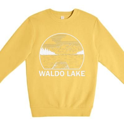 Lake Oregon Funny Fishing Camping Summer Gift Premium Crewneck Sweatshirt