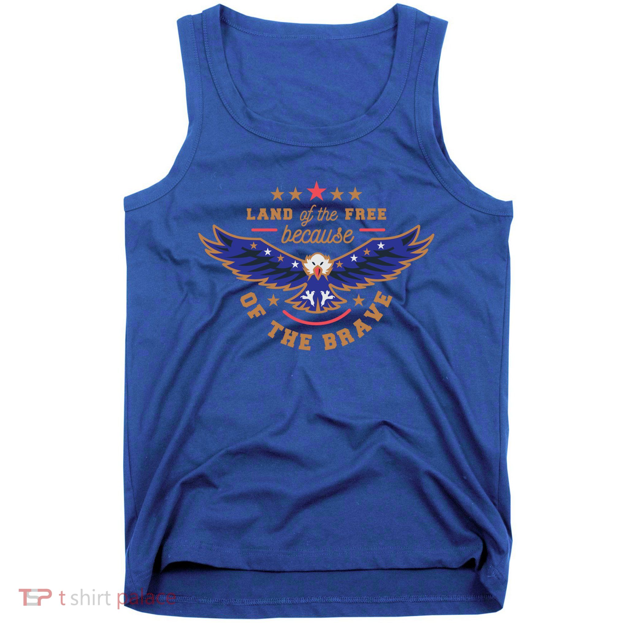Land Of Free Because Of The Brave Usa Eagle Cool Gift Tank Top