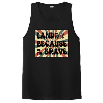 Land Of Free Because Of Brave July 4th America Patriot Usa Gift PosiCharge Competitor Tank