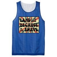 Land Of Free Because Of Brave July 4th America Patriot Usa Gift Mesh Reversible Basketball Jersey Tank