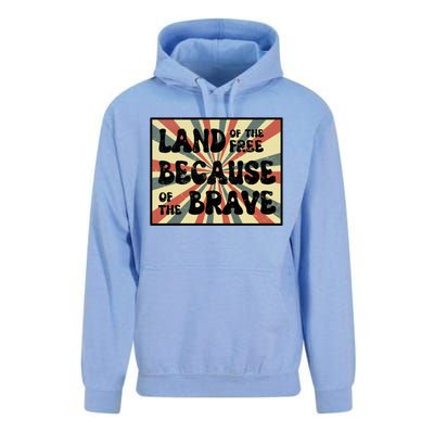 Land Of Free Because Of Brave July 4th America Patriot Usa Gift Unisex Surf Hoodie