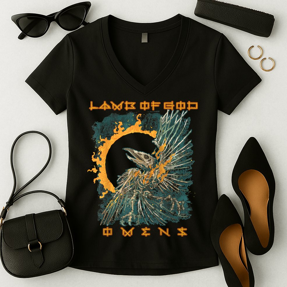 Lamb Of God – Omens Birdbox Women's V-Neck T-Shirt