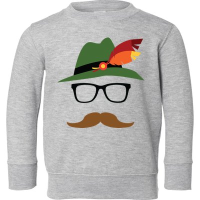 Lederhosen Oktoberfest German Face Glasses Halloween Costume Toddler Sweatshirt