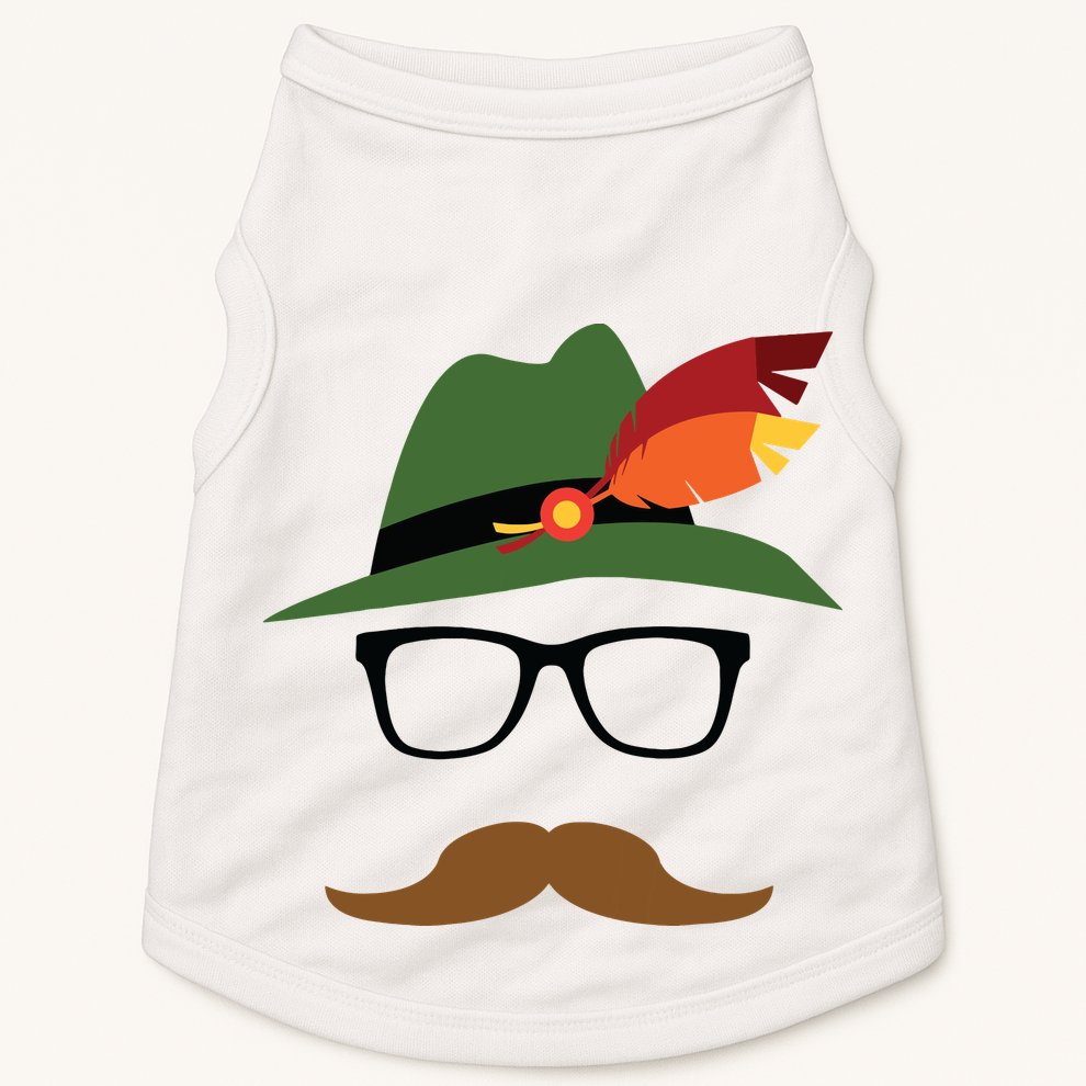 Lederhosen Oktoberfest German Face Glasses Halloween Costume Doggie Tank