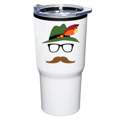 Lederhosen Oktoberfest German Face Glasses Halloween Costume Tumbler