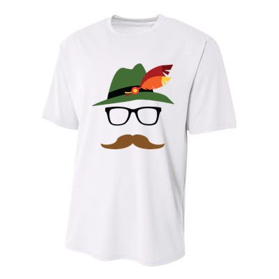 Lederhosen Oktoberfest German Face Glasses Halloween Costume Youth Performance Sprint T-Shirt