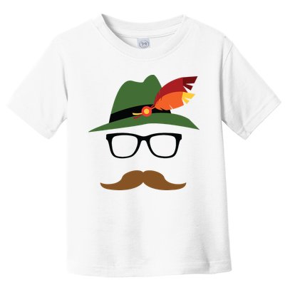 Lederhosen Oktoberfest German Face Glasses Halloween Costume Toddler T-Shirt