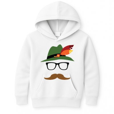 Lederhosen Oktoberfest German Face Glasses Halloween Costume Kids Hoodie