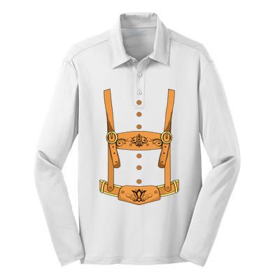 Lederhosen Oktoberfest German Beer Festival Costume Silk Touch Performance Long Sleeve Polo