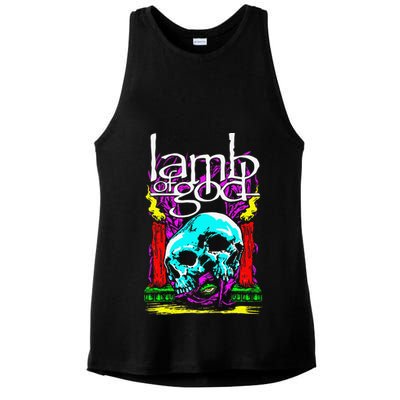 Lamb of God – Candle Skull Ladies PosiCharge Tri-Blend Wicking Tank