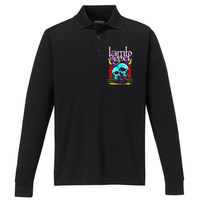 Lamb of God – Candle Skull Performance Long Sleeve Polo