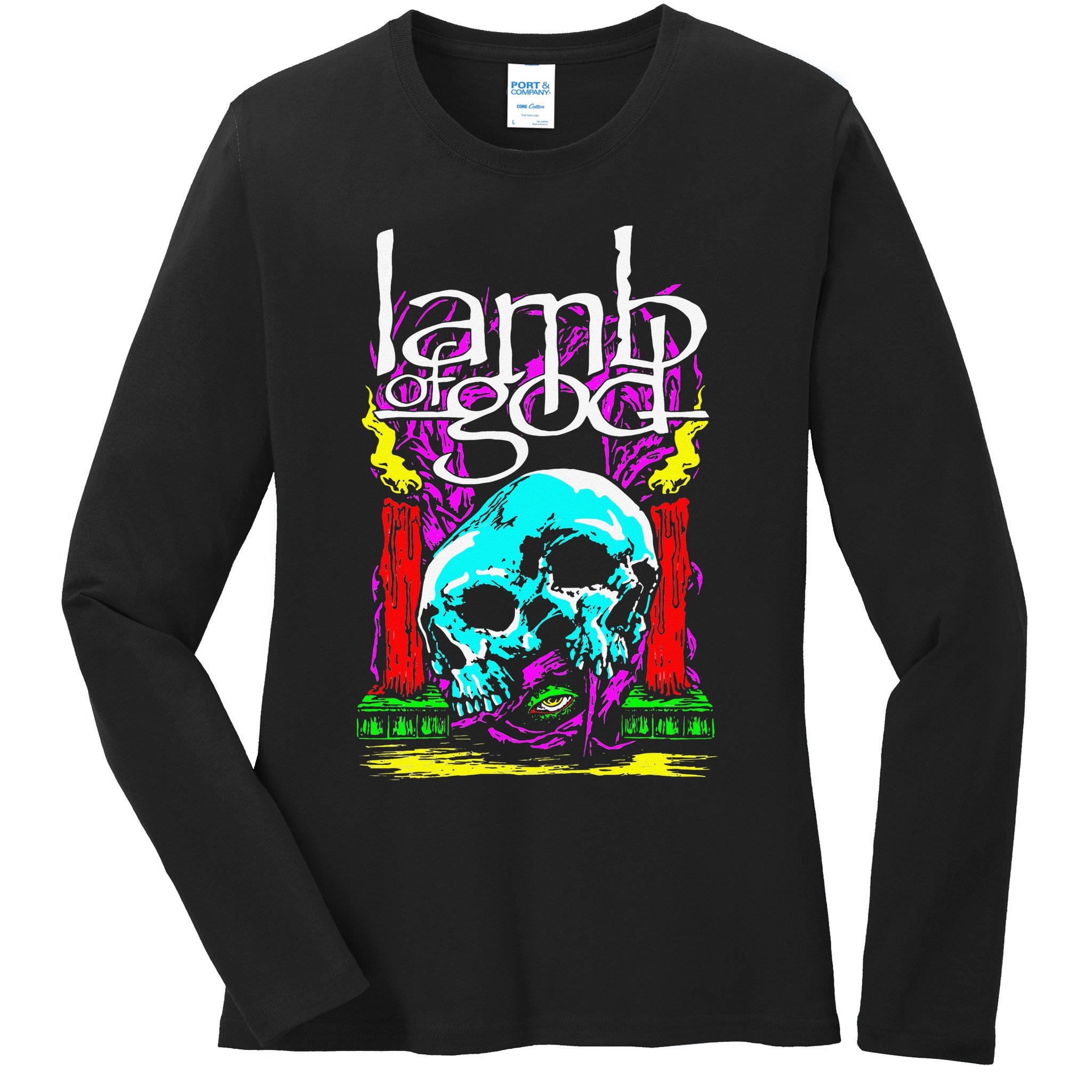 Lamb of God – Candle Skull Ladies Long Sleeve Shirt