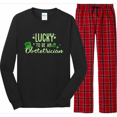 Lucky Obstetrician Gift Funny Obstetrician St Patrick Outfit Gift Long Sleeve Pajama Set