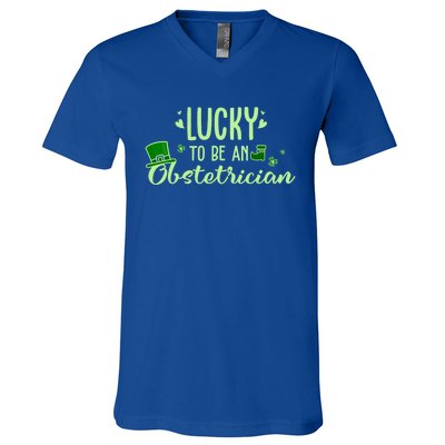 Lucky Obstetrician Gift Funny Obstetrician St Patrick Outfit Gift V-Neck T-Shirt