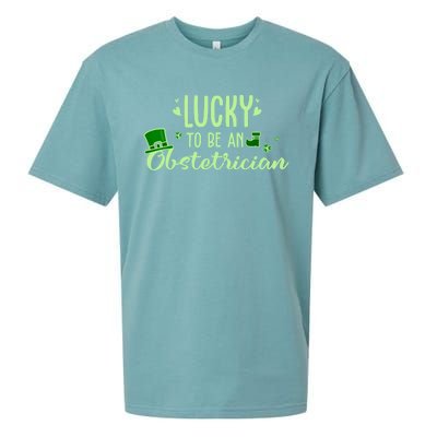 Lucky Obstetrician Gift Funny Obstetrician St Patrick Outfit Gift Sueded Cloud Jersey T-Shirt