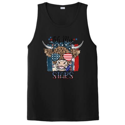 Leopard Ohmeaningful Giftmy Stars Cow American Highland Cow With 4th July Gift PosiCharge Competitor Tank