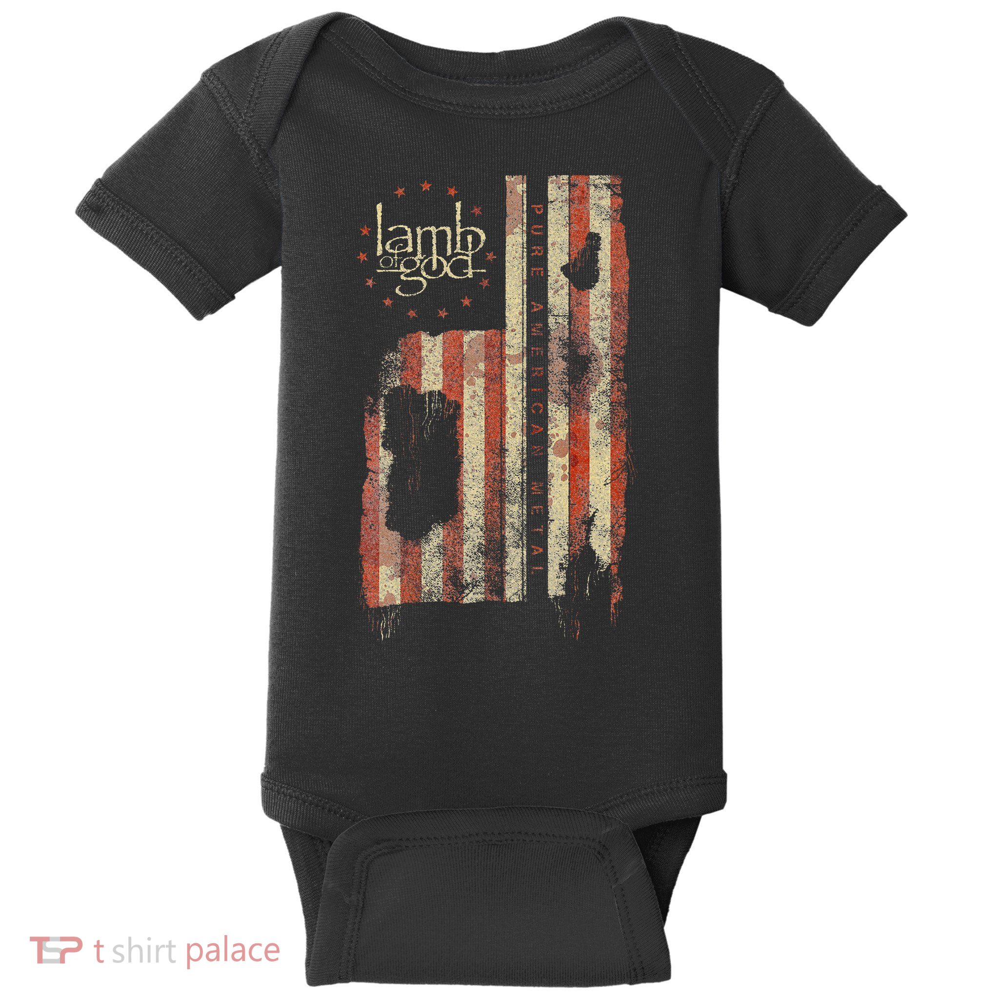 Lamb of God – Pure American Metal Flag Baby Bodysuit