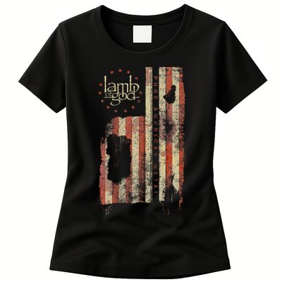 Lamb of God – Pure American Metal Flag Womens T-Shirt