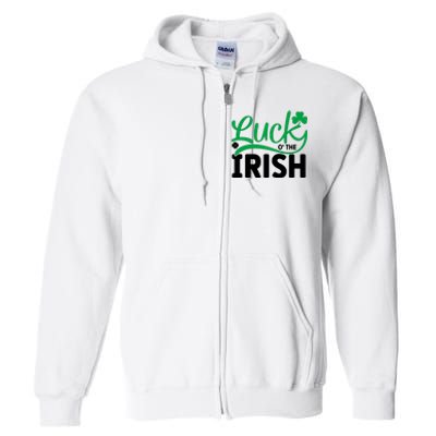 Lucky O'the Irish Funny St Patricks Day Full Zip Hoodie