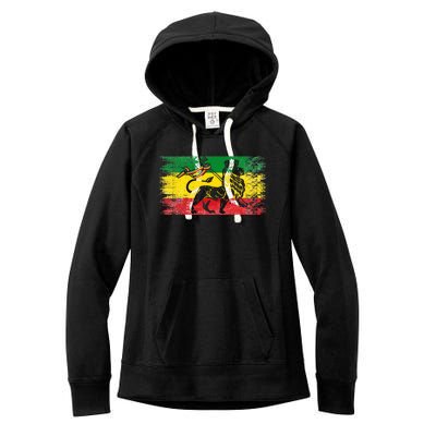 Lion Of Judah Rasta Ethiopian Reggae Old Ethiopia Flag Fan Gift Women's Fleece Hoodie